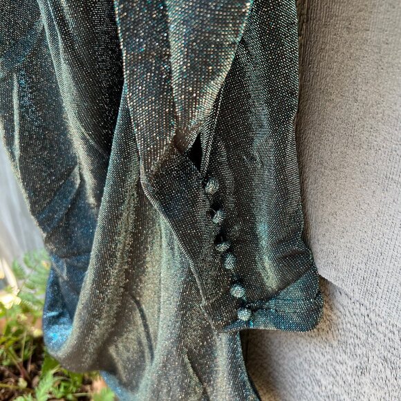 Choosy Green/Blue Multicolor One Shoulder Cocktail Dress NWT Size Small - Picture 4 of 4